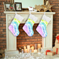 Miniatyrbillede 5 af 7: Jule-Strømpe, Personlige Jule-Strømper 2-pak Twisted Rainbow Tie Dye 45,7 cm Jule-Strømper Hængende Ornament Pejs til Trædekoration