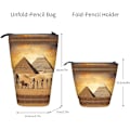 Miniatyrbillede 3 af 7: Antikkens Egypten Print Blyant Etui Teleskopisk Blyantholder Bærbar Stående Blyantpose Sød Blyantpung Organizer Til Kvinder Mænd Gave Kontor