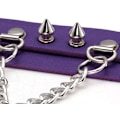 Miniatyrbillede 3 af 3: Dame Choker Spike PU Læder Halskæde Studded Legering Kæde til Goth