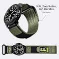 Miniatyrbilde 2 av 7: Kompatibel med Galaxy Watch 3 45mm-rem, robust nylon sportsrem med vevd løkke-design, 22mm solid erstatningsrem Army Green Large Army