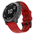 Miniatyrbillede 2 af 5: Til Garmin Fenix 6x 26mm Silikone Smart Watch Rem JCE Red