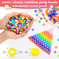 Miniatyrbillede 2 af 5: 1000+ stk. Ponyperler - Flerfarvede armbåndsperler til håndværk (klassisk)