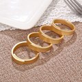 Miniatyrbillede 4 af 5: 6 stk. matte guld servietringe - minimalistisk moderne luksusdesign, stoflinned
