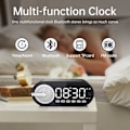 Miniatyrbild 3 av 7: Digital väckarklocka med Bluetooth-högtalare, dubbel väckarklocka för sovrum Tung sovande trådlös högtalare BT 5.0 med laddningsbart batteri, stöd