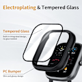 Miniatyrbillede 3 af 5: Beskyttelsesetui Kompatibelt med Amazfit GTS 2 Mini Skærmbeskytter, Allround Etui Hård PC Bumper Fuld Dækning Skal Smartwatch Tilbehør Dækningsetui