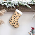Miniatyrbild 6 av 8: Leopard Love Julstrumpa Julstrumpehållare Julstrumpa Personifierad Julpynt Godispåse Väska Tema Jultomten Leopard Lie