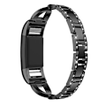 Miniatyrbillede 3 af 5: X-formet diamantbesat massivt rustfrit ståls urrem til Fitbit Charge 2 OMH Black