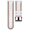 Miniatyrbillede 2 af 5: For Garmin Fenix 7x Tricolor Stitching Silikone Læder Rem SIV White