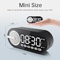 Miniatyrbild 6 av 7: Digital väckarklocka med Bluetooth-högtalare, dubbel väckarklocka för sovrum Tung sovande trådlös högtalare BT 5.0 med laddningsbart batteri, stöd