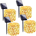 Miniatyrbilde 1 av 9: Solcelledrivne lysslynger utendørs, 4 pakker 160FT 400 LED solblinklys for utendørs vanntett kobbertråd med 8 moduser solfe lys for