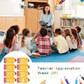 Miniatyrbild 6 av 7: 8 st träpennorhållare i trä, bulkförpackning, present till lärare, tillbaka till skolan, söt pennhållare för klassrum och kontor, brun