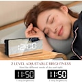 Miniatyrbild 2 av 5: Digital väckarklocka för sovrum, LED elektronisk väckarklocka, USB-port, Baery backup väckarklocka, justerbar ljusstyrka med temperatur/snooze 002