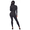 Miniatyrbillede 3 af 5: Kvinder Efterår Langærmet Høj Hals Bodycon Stramme Fulde Længde Jumpsuits Rompers