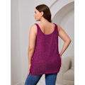Miniatyrbilde 2 av 5: Kvinners Plus Size Glitter Draped Neck Ermeløs Ryggløs Cami Topp