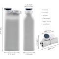 Pikkukuva 2 / 5: Kokoontaittuva juomapullo, BPA-vapaa - 590 ml kokoontaittuva juomapullo matkailuun, urheiluun, kolminkertaisesti tiivis, kevyt (harmaa)