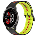 Miniatyrbild 1 av 5: För Garmin Venu 2 Plus 20mm Trefärgad Andningsbar Silikonklockarmband DWZ Black-Lime-Red