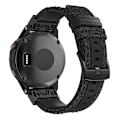 Miniatyrbillede 3 af 5: Lærred og læder urrem til Garmin Fenix5 Plus, Remstørrelse: 150+110mm MKH Black