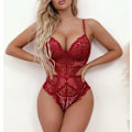 Miniatyrbillede 4 af 5: Kvinder Sexet Lingeri Snap Skridt Blonder Bodystocking Udskåret En Del Teddy Lingeri