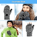 Miniatyrbillede 3 af 5: Vinter Fingerless Handsker - Halvfinger Strikkede Uldhandsker