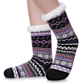 Miniatyrbilde 1 av 5: Kvinners Vinter Super Myk Varm Koselig Fuzzy Snowflake Deer Fleece-lined Med