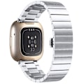 Miniatyrbild 4 av 5: För Fitbit Versa 3 / Sense Universal Butterfly Buckle Metal Watch Band QKL Silver