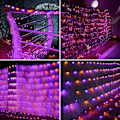 Miniatyrbilde 6 av 8: 5ft x 5ft Halloween Net Lights Utendørs Nettlys, 8 Moduser Timer Koblingsbar Vanntette Oransje Lilla Busklys Nettinglys for Oransje