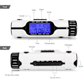 Miniatyrbillede 2 af 9: Rejsevækkeur med LED-lommelygte, lommelygte LED digitalt verdensur rejsevækkeur termometer udendørs, lille og let, tænd/sluk-knap, 2