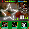 Miniatyrbillede 5 af 5: Julevindueslys 3-pak batteridrevet LED-stjernelys 8 tilstande timer