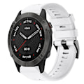 Miniatyrbillede 1 af 5: Til Garmin Fenix 6 Sapphire Gps Metal Spænde Solid Color Silikonurrem BFH White