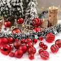 Miniatyrbilde 3 av 5: Julekuler Ornamenter - 36 stk Usynlige Julepynt med
