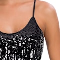 Miniatyrbilde 5 av 5: Kvinners Sequin Topper Glitter Fest Strappy Tank Top Sparkle Cami