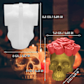 Miniatyrbillede 2 af 5: Halloween lys i 3D kranieform med rosenblomst