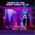 Miniatyrbilde 2 av 8: Lilla Halloween-nettlys utendørs - 360 LED-nettlys vanntett med fjernkontroll, 12x5 fot utvidbar 8 moduser julelys med grønn ledning