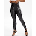 Miniatyrbillede 2 af 5: Kvinde Kunstlæder Leggings Bukser PU Elastisk Formgiven Hofte