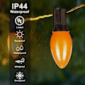 Miniatyrbild 3 av 7: C7 Halloween-lampor, 25FT utomhus orange LED-slingor med 27 orange LED-lampor (2 reserv), utmärkt som Halleween-julprydnader för hemmet