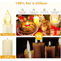 Miniatyrbillede 4 af 5: LED-lys - Lange lysestager - Sæt med 12 flammefri lys