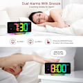 Miniatyrbild 4 av 9: Digital väckarklocka för sovrum, ny version RGB väckarklocka, uppladdningsbar LED-bordsur med 10 RGB nattljus, snooze, 2 larm, justerbar