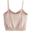 Miniatyrbilde 2 av 4: Kvinners blonder lappeteppe spaghetti stropp avling cami søt ribbestrikket slim fit V