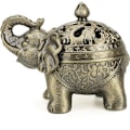 Miniatyrbillede 1 af 5: Elefant Tilbage Strøm Røgelse Holder med Låg - Aromaterapi Hjem Indretning (Bronze)