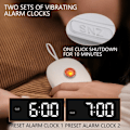 Miniatyrbild 5 av 7: Vibrerande väckarklocka för tunga sovare - Uppladdningsbar väckarklocka under kudden Trådlös sängvibrator med LED-digital skärm Res tyst larm
