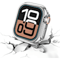 Miniatyrbillede 2 af 4: Robust metaletui i designerstil til Apple Watch Series 10 (2024) 46 mm, beskyttelse til ændring til Ultra 2/1, beskyttende metaletui-bumper til iWatch Series 1