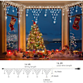 Miniatyrbillede 4 af 8: Julelys Net, 13,5ft 196 LED Vandtætte Udendørs Juledekorationer, 8 Tilstande LED Netlys med Fjernbetjening, Dæmpbare Netlys med 11