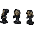 Miniatyrbillede 4 af 8: Ebros Gave Gotisk Alkymi Nekromanti Magi Se Høre Tale Intet Ondt Grim Reaper Skelet Figurer Chibi Sæt af 3     Dekor Ossuarium Kirkegård