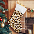 Miniatyrbillede 1 af 7: Jule-Strømpe, Personlige Jule-Strømper 2-pak Leopard Zebra Mønster 45,7 cm Jule-Strømper Hængende Ornament Pejs til Trædekoration