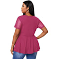 Miniatyrbillede 2 af 5: Kvinders Casual Cut Out V-hals Choker Kortærmet Sommer T-shirt Tube Top
