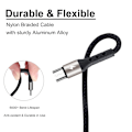 Miniatyrbild 4 av 5: Multiladdningskabel 3A 2-pack 4FT 4 i 1 nylonflätad multipel USB