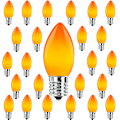Miniatyrbillede 1 af 7: 25 stk. C9 LED Halloween Orange pærer, C9 LED juletræslys udskiftningspærer til Halloween udendørs lyskæder, C9/E17 mellemstørrelse