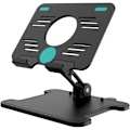 Miniatyrbillede 1 af 5: Foldbart Tabletstativ, Justerbar Tabletholder til iPhone iPad Pro, Bordstativ Dock Holder Bærbar Skærm Sort