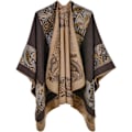 Miniatyrbilde 1 av 3: Oversized vinterteppe sjal kvinners koselige åpen front poncho