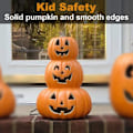 Miniatyrbilde 5 av 7: Halloween Gresskarlys Dekorasjoner, LED Lys Opp Forhåndsopplyst Jack-o-Lantern Figur med Innebygd Varmt Hvite Lys for Feriefest